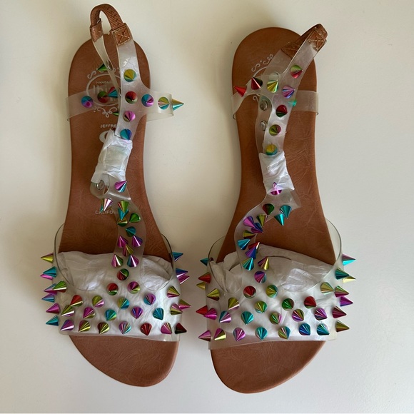 Jeffrey Campbell Ibiza Puffer Irridescent Rainbow Sandal - Picture 2 of 7